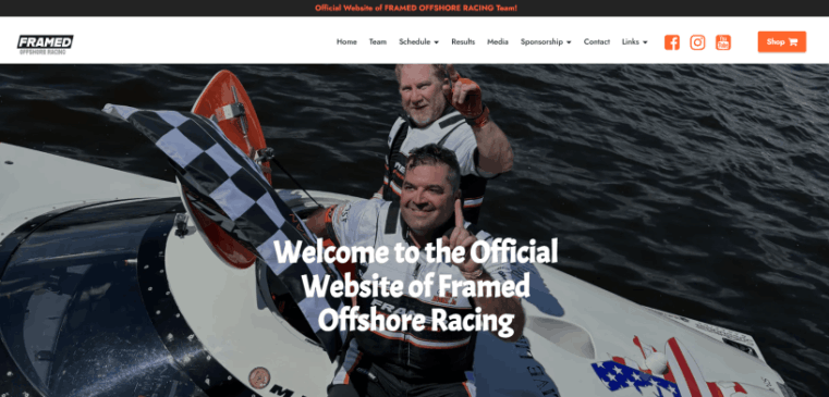 Framed Offshore Racing